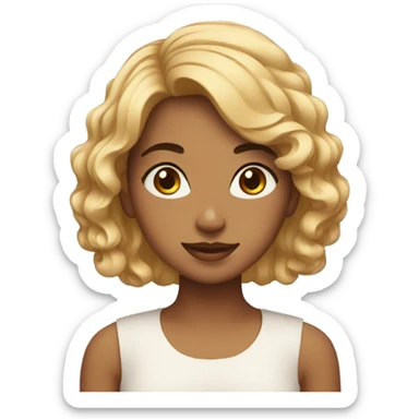Desi girl with short wavy hair  sticker