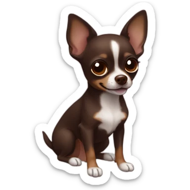 Dark Brown chihuahua lick sticker