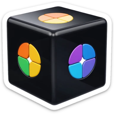 black colour infinity cube sticker