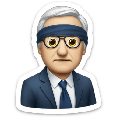 Jean Marie Lepen with a eye patch sticker