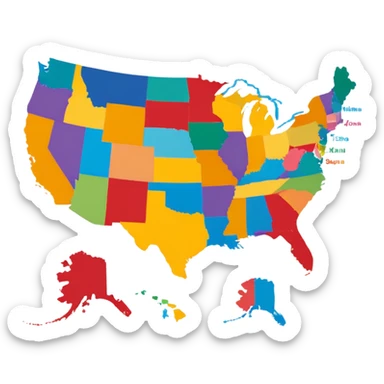 usa map sticker