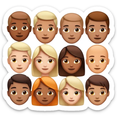 diverse group of digital avatars, digital faces with glowing outlines, modern and friendly style sticker