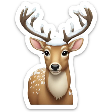 deer in snow sticker