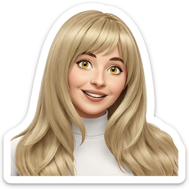 smiling girl with long hair sticker