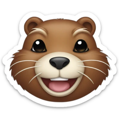 beaver smiling with tears sticker