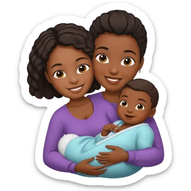 Black woman rocking her baby sticker