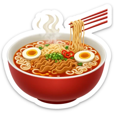 Bowl of spicy hot ramen sticker