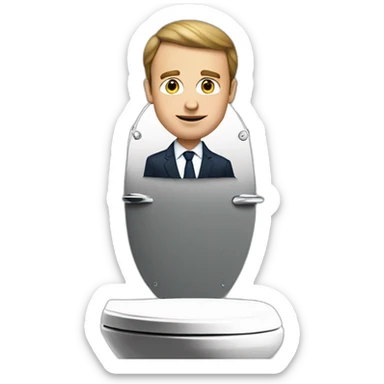 Macron on a toilette sticker