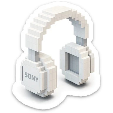 white Sony headphones sticker