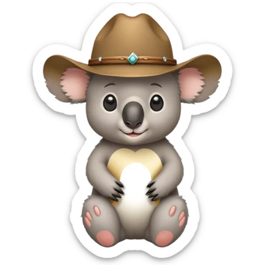 Koala wearing a cowboy hat sticker