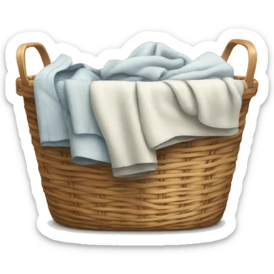 A laundry basket with cloth sticker