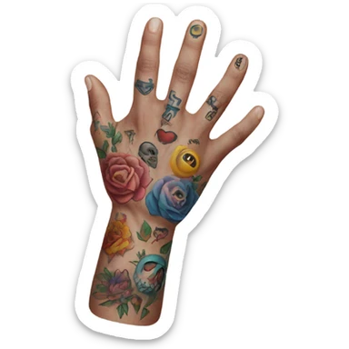 human arm with tattoos sticker