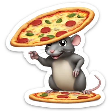 Pizza rat sticker