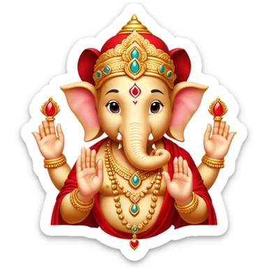 God Ganesh sending a heart  sticker