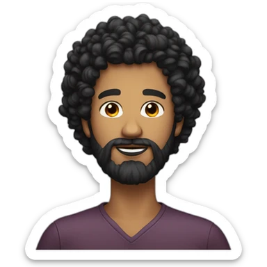 men with black curly hair and beard become developpement web god sticker