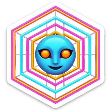 overlapping images, one realistic and one digital grid sticker