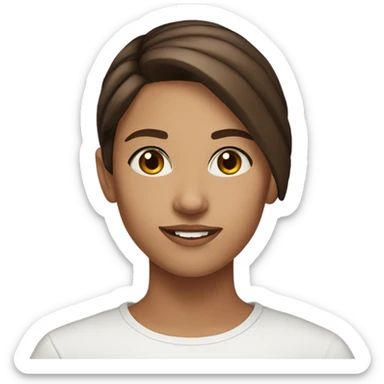 Girl 22 yo brown hair marketer and content creator brown eyes  sticker