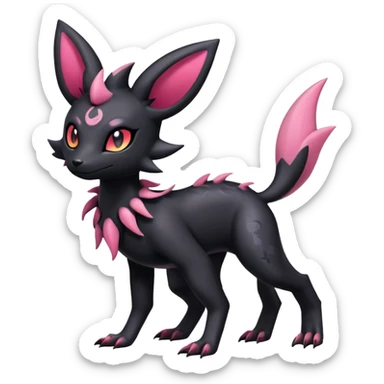 Shiny Dark Edgy Gothic Gloomy Futuristic Salandit-Umbreon-Shaymin-Delcatty-Hybrid (Full body) sticker