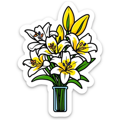 lily flower bouquet sticker