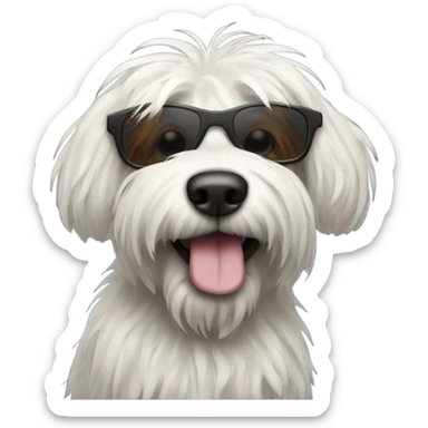Shaggy dog with sunglasses sticker