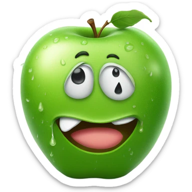 green apple crying sticker
