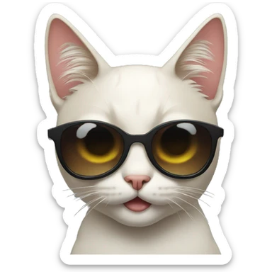 Cat with sunglasses sticker