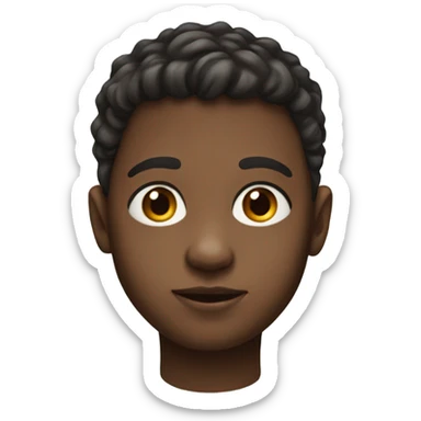 realistic portrait of a boy a little bit darker skin sticker