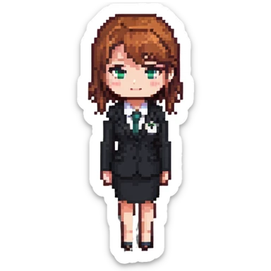 simple chibi businesswoman in office attire sticker