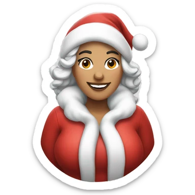 Latina Santa with a pile of snow  sticker