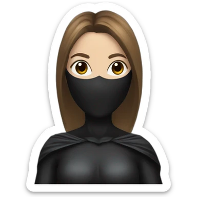 A batman woman in a black mask with brown hair sticker