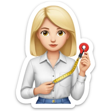 white female clothing designer sticker