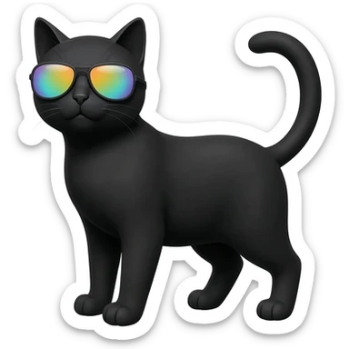 Cat wearing sunglasses sticker