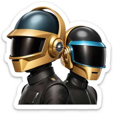 Daft punk one person with two heads sticker