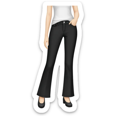 Bootcut black banding pants sticker