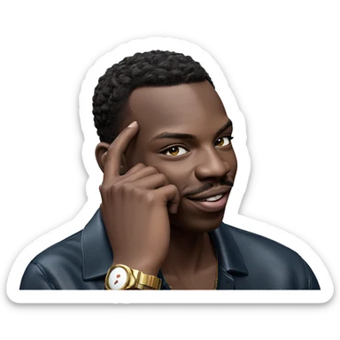 stylish dark-skinned male portrait sticker