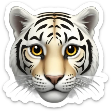 chat tigre blanc et noir sticker