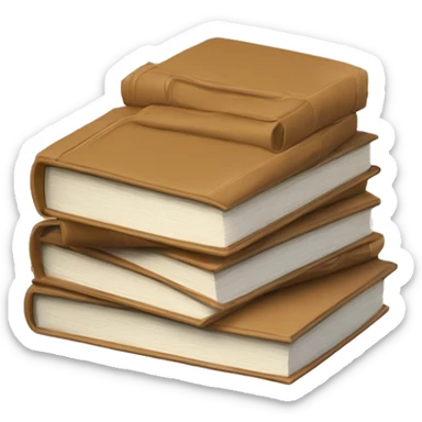 4 tan books stacked on top of each other sticker