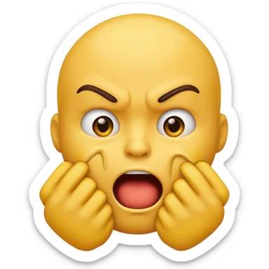 yellow emoji choking himself out in anger sticker