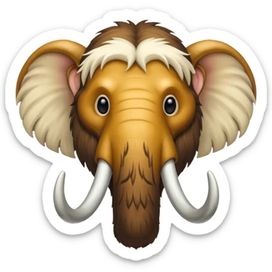 mammoth face and tusks sticker