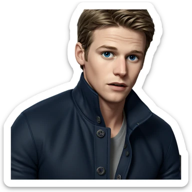 blue eyed boy in jacket sticker