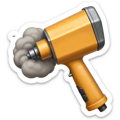 Pneumatic hammer swinging dust cloud around it sticker