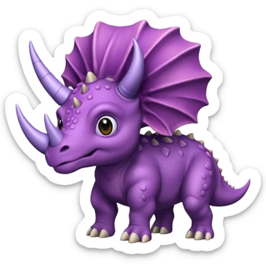 Purple Triceratops emoji sticker