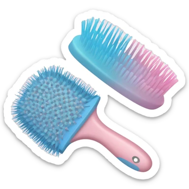 Pastel pink and blue hairbrush sticker