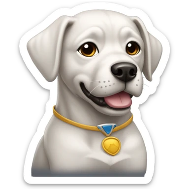 Perro negro con capa de superheroe sticker