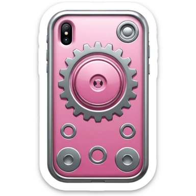 pink callphone setting gear sticker