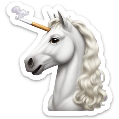 a unicorn smoking sticker