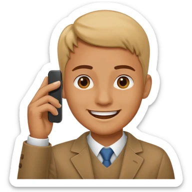 Person sending a voice message on the phone sticker