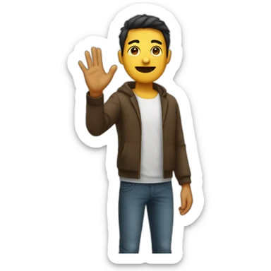man fullbody emoji signal whatever(idont know) with 2 hand sticker