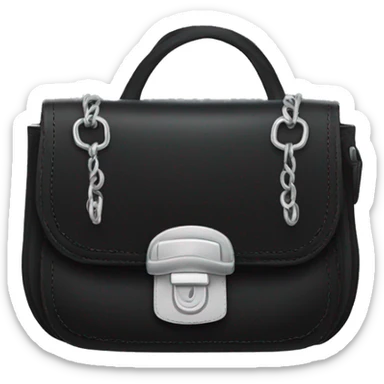 Black purse with silver hardware sticker