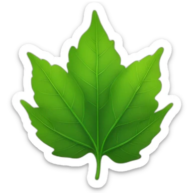 One single green leaf turned to the right sticker